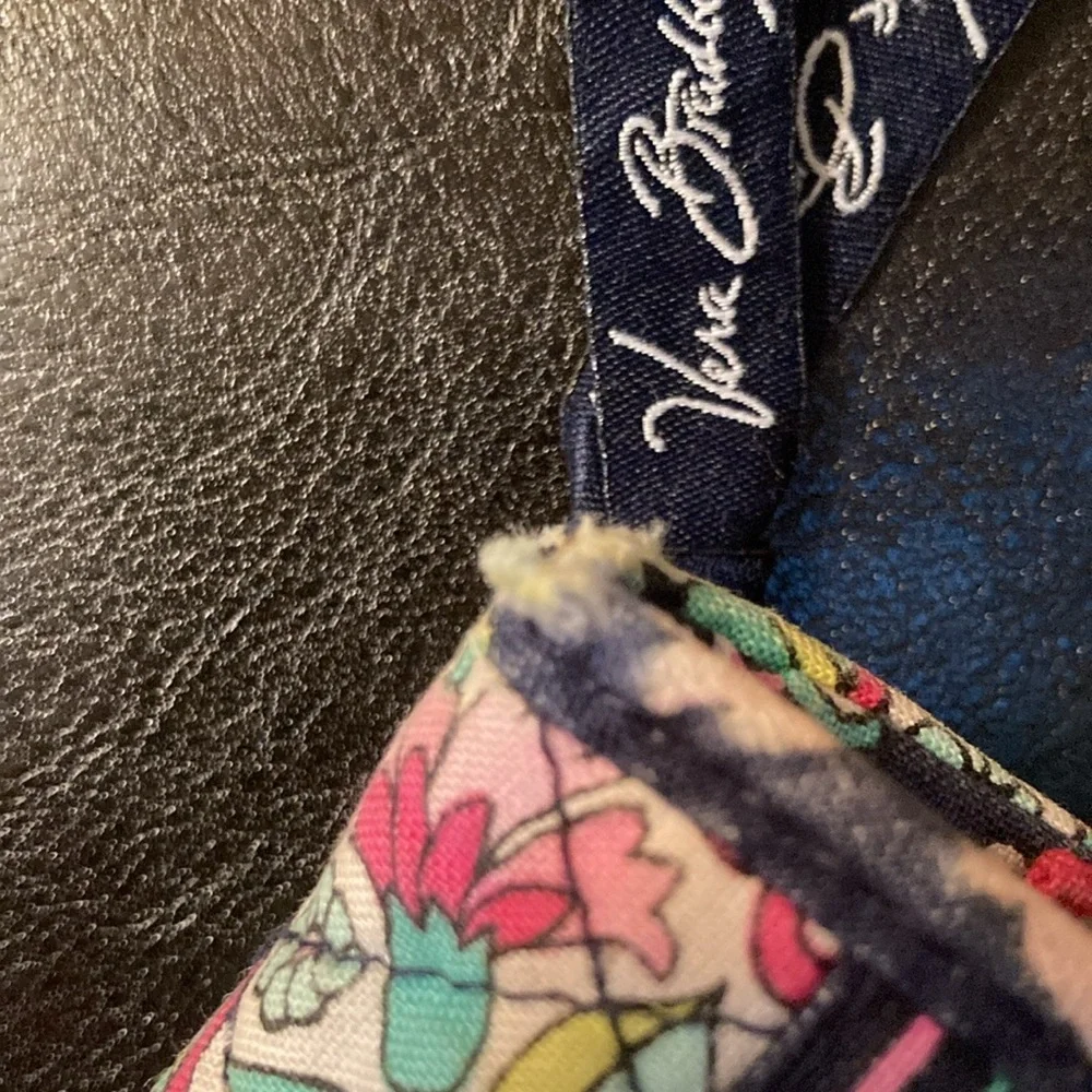 GUC Vera Bradley blue,pink flower wallet w/ID/CC holder w/sm pink shopping bag